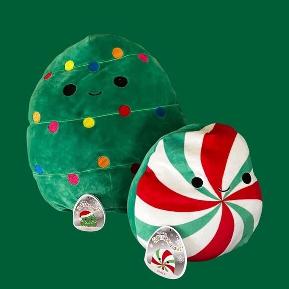 NWOT 2 Holiday Squishmallows Carol 11"  & Dulce 8" Bio Tags Included - Picture 1 of 2